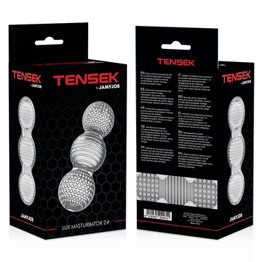 TENSEK 2 Masturbatore Trasparente con Punte Sensuali e Sporgenze Carezzevoli